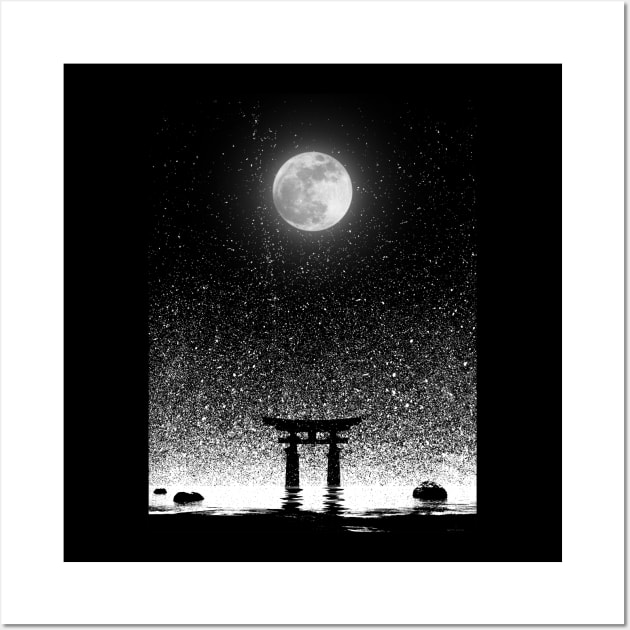 Japan Night of Torii Gate Wall Art by Exosam